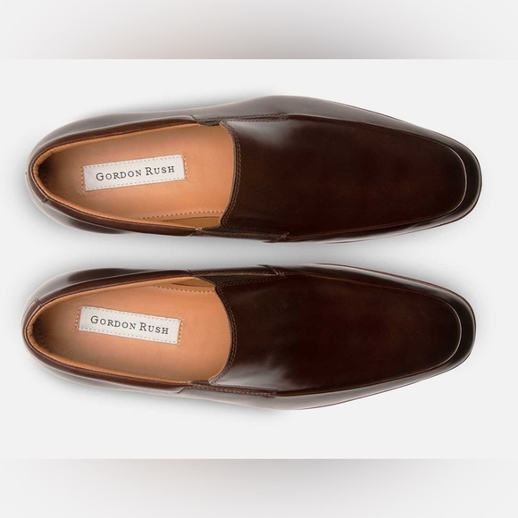 Gordon Rush $245 Men’s Elliot Brown Leather Slip On Dress Shoes Size 13 New - Picture 2 of 10